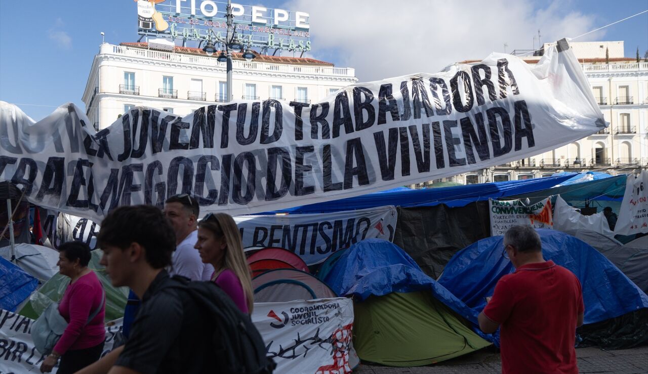 Imagen de la acampada en Sol 