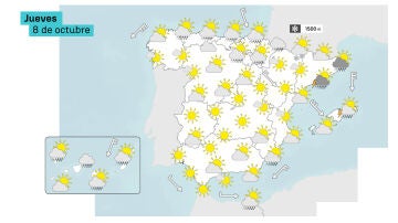 Mapa de las temperaturas del jueves
