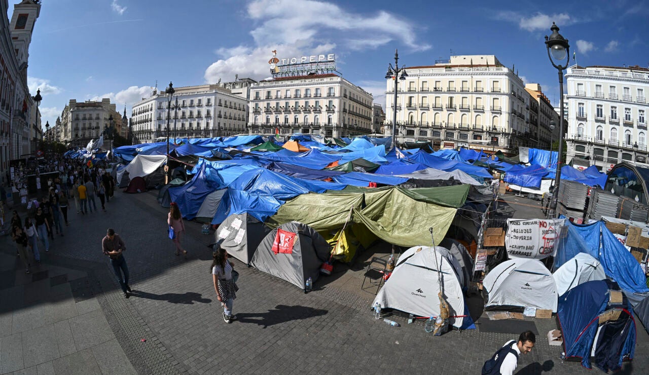 Imagen de la acampada en Sol