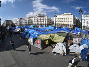 Imagen de la acampada en Sol