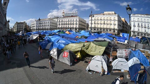 Imagen de la acampada en Sol
