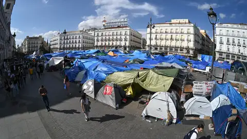 Imagen de la acampada en Sol Imagen de la acampada en Sol