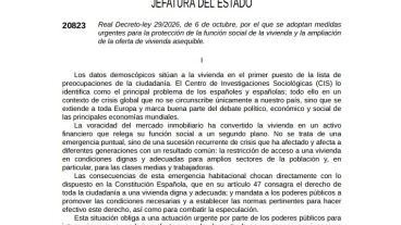 El BOE publica ya los decretos de la vivienda
