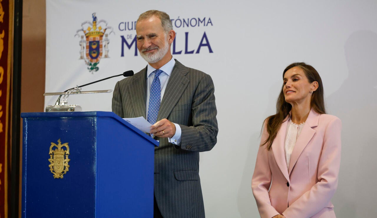 Imagen de Felipe VI dando su discurso desde Melilla 