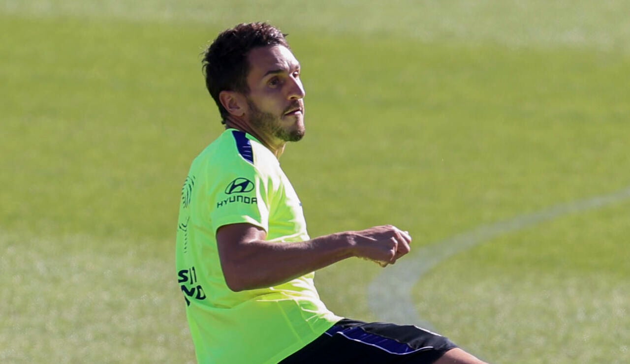 Koke Resurrecci&oacute;n durante un entrenamiento