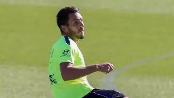 Koke Resurrección durante un entrenamiento Koke Resurrección durante un entrenamiento