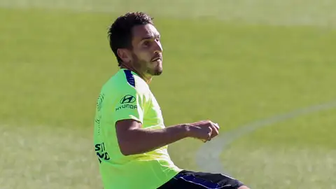Koke Resurrección durante un entrenamiento Koke Resurrección durante un entrenamiento