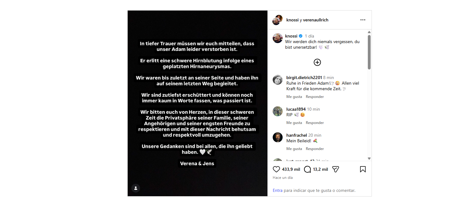 Muere el influencer Adam Wolke a los 38 años tras sufrir una hemorragia ...