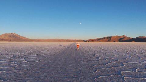 Fernanda Maciel, en el salar de Uyuni (Bolivia)