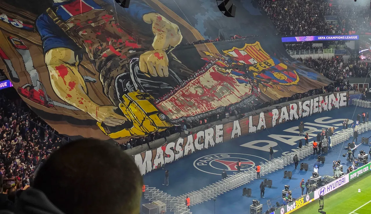 El tifo 'masacre a la parisina' en el Parque de los Príncipes