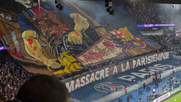El tifo 'masacre a la parisina' en el Parque de los Pr&iacute;ncipes