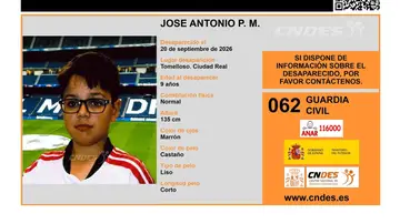 La información sobre el menor desaparecido en Tomelloso La información sobre el menor desaparecido en Tomelloso
