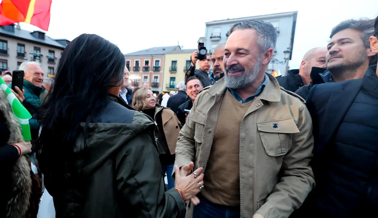 Santiago Abascal durante un acto en Ponferrada