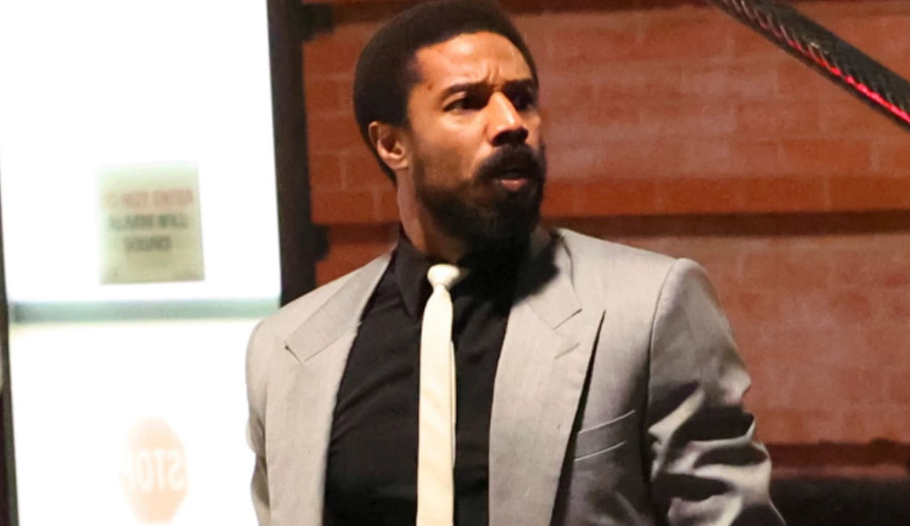 Michael B. Jordan en el rodaje de Miami Vice '85