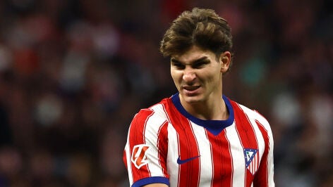 Juli&aacute;n &Aacute;lvarez en el partido contra el Deportivo