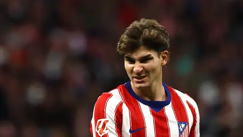 Julián Álvarez en el partido contra el Deportivo Julián Álvarez en el partido contra el Deportivo