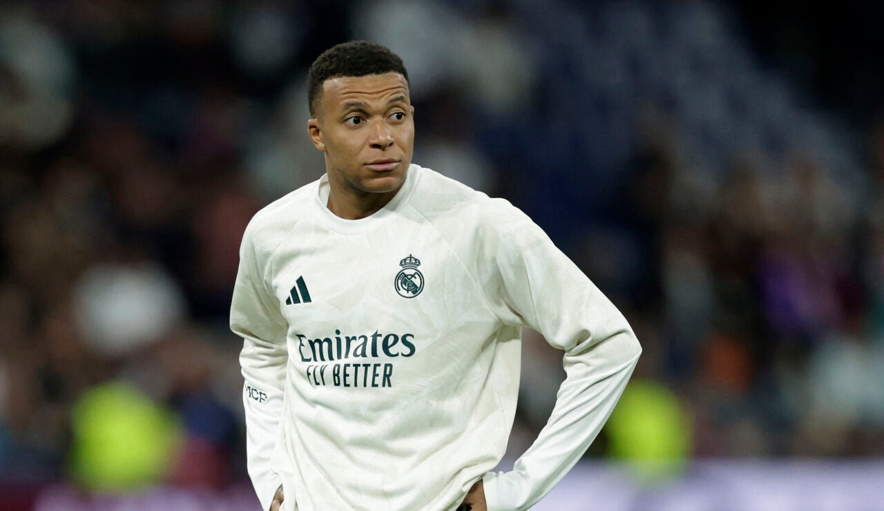Kylian Mbapp&eacute;, antes de un partido del Real Madrid