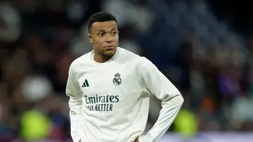 Kylian Mbappé, antes de un partido del Real Madrid Kylian Mbappé, antes de un partido del Real Madrid