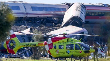 Imagen del lugar del accidente de trenes en Urda, Toledo