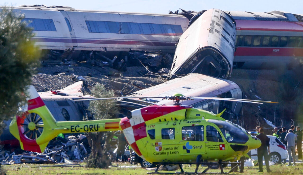 Imagen del lugar del accidente de trenes en Urda, Toledo