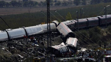 Imagen a&eacute;rea del accidente ferroviario en Urda, Toledo