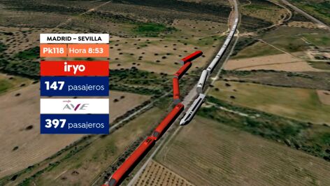 V&Iacute;DEO: Recreaci&oacute;n en 3D del accidente de los trenes AVE e Iryo en Toledo