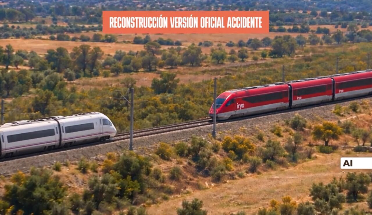 V&Iacute;DEO: Recreaci&oacute;n con IA del accidente de los trenes AVE e Iryo en Toledo