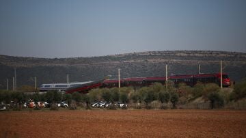 Imagen de los dos trenes siniestrados en Urda