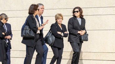 Soraya S&aacute;enz de Santamar&iacute;a, en el velatorio de F&aacute;tima B&aacute;&ntilde;ez