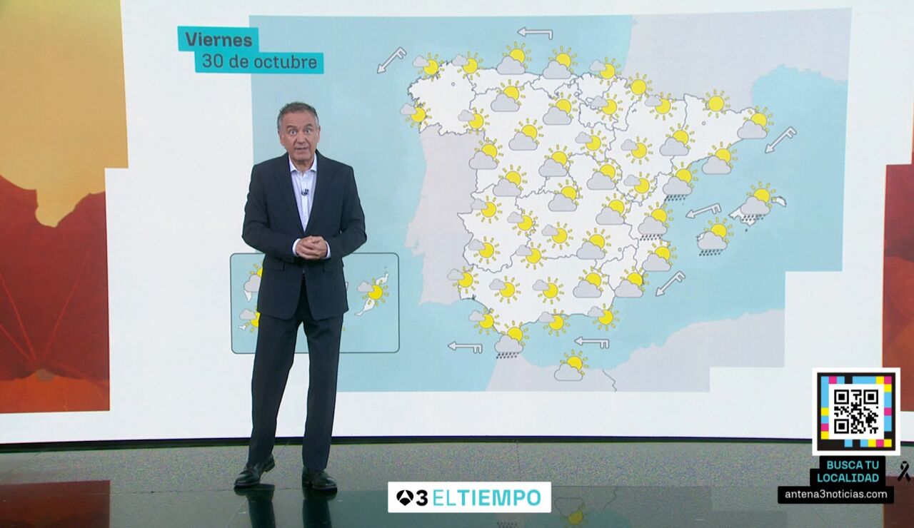 La previsi&oacute;n de Roberto Brasero para el viernes 30 de octubre